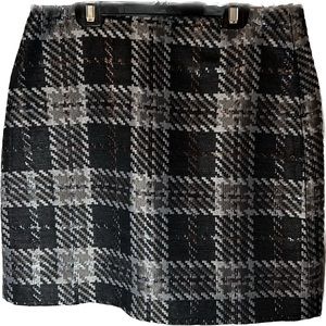 Loft Outlet Petite Metallic Plaid Skirt